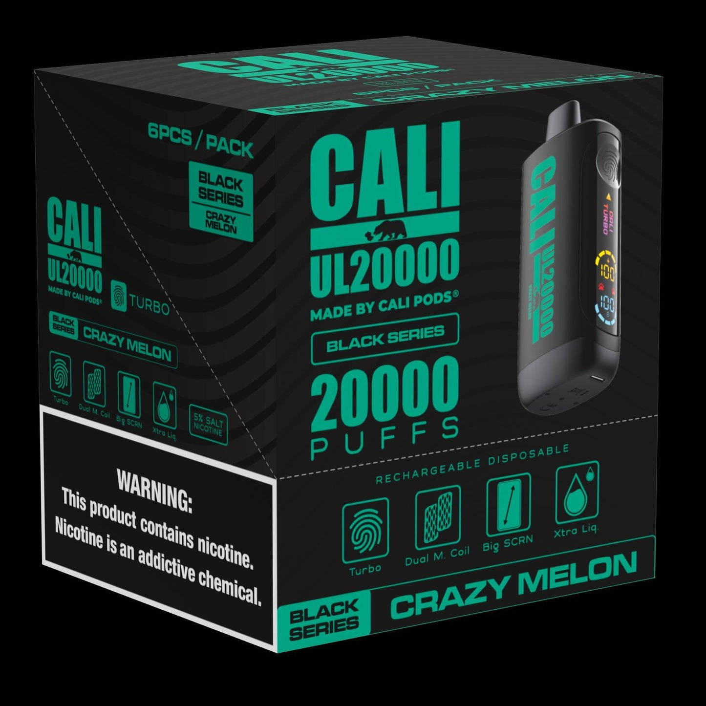 Cali UL20000 Black Series Disposable 20mL (6/pack) [DROPSHIP]