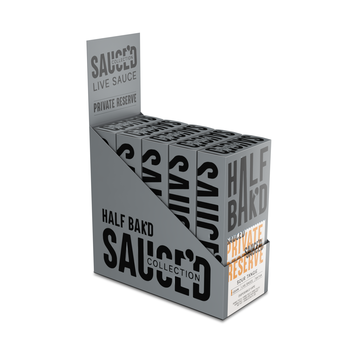 Half Bakd Sauced Live Resin Private Reserve Disposable 1g (5/pack) [DROPSHIP]