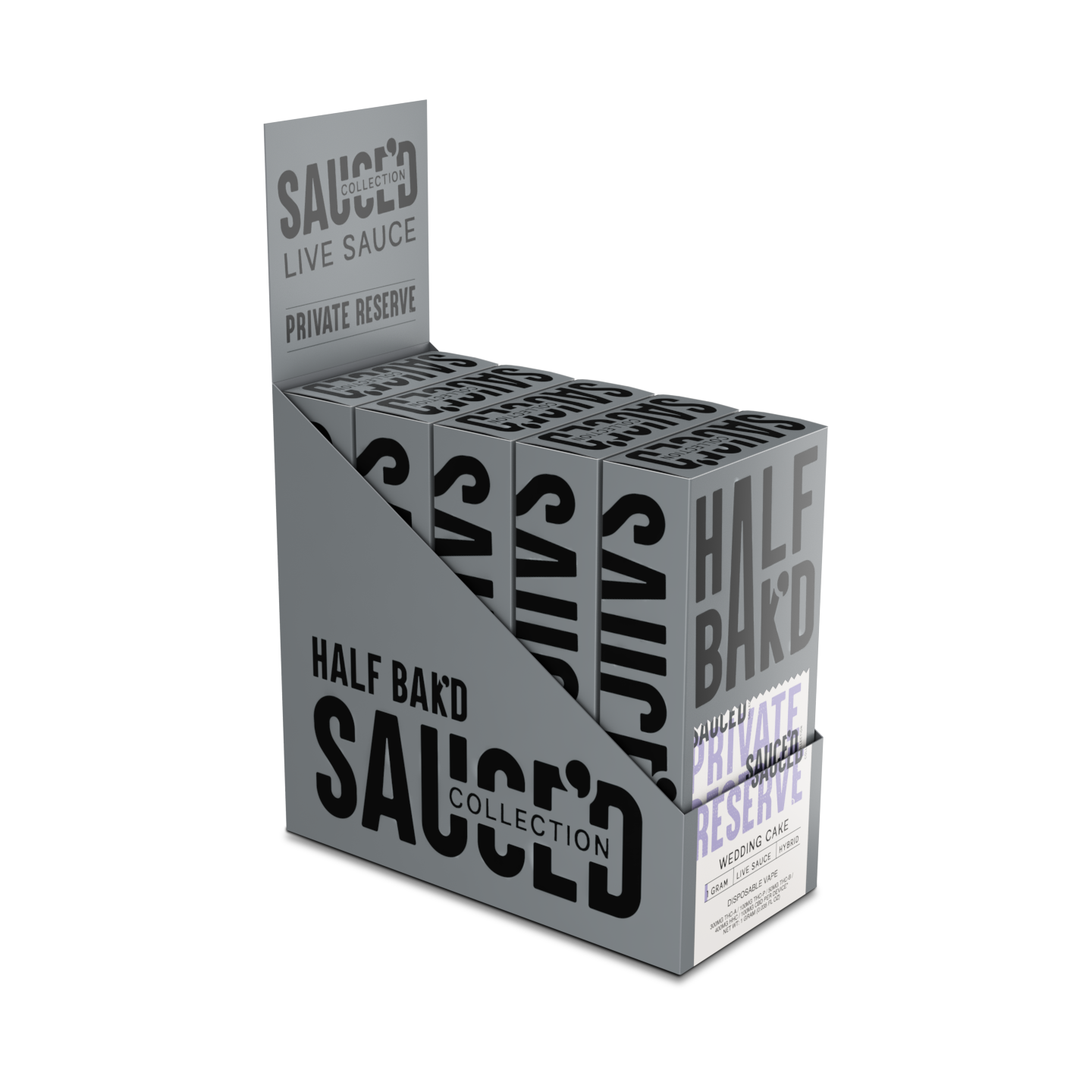 Half Bakd Sauced Live Resin Private Reserve Disposable 1g (5/pack) [DROPSHIP]