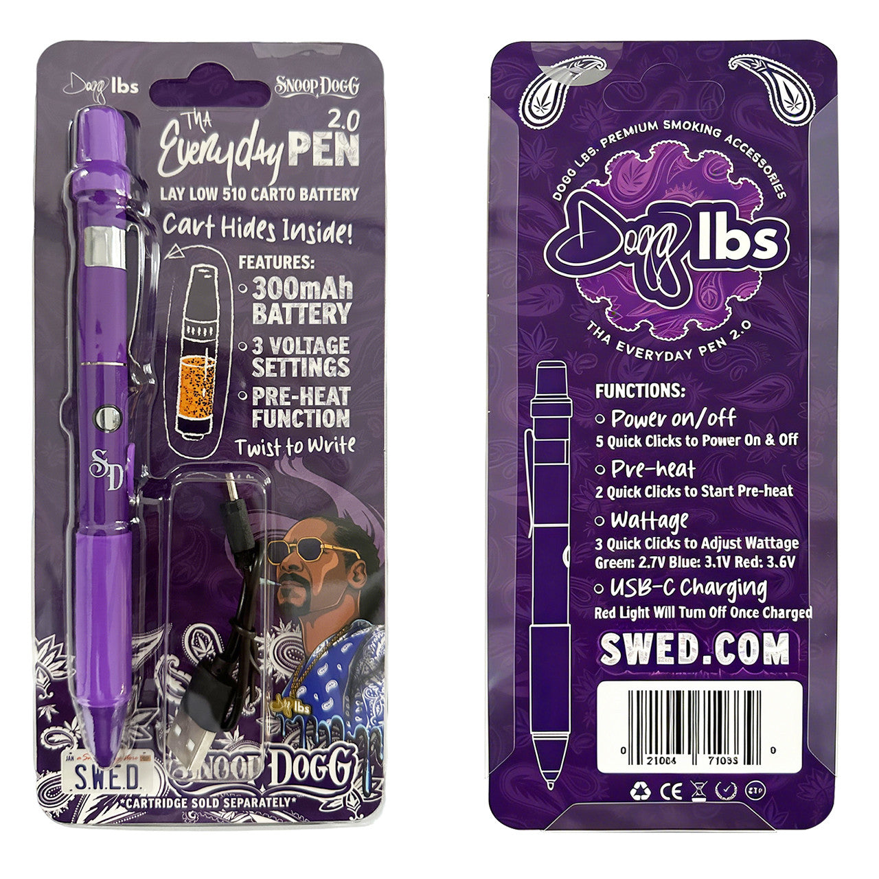 Dogg Lbs Tha Everyday Pen 2.0 Slim Edition Cart Battery (10/pack)
