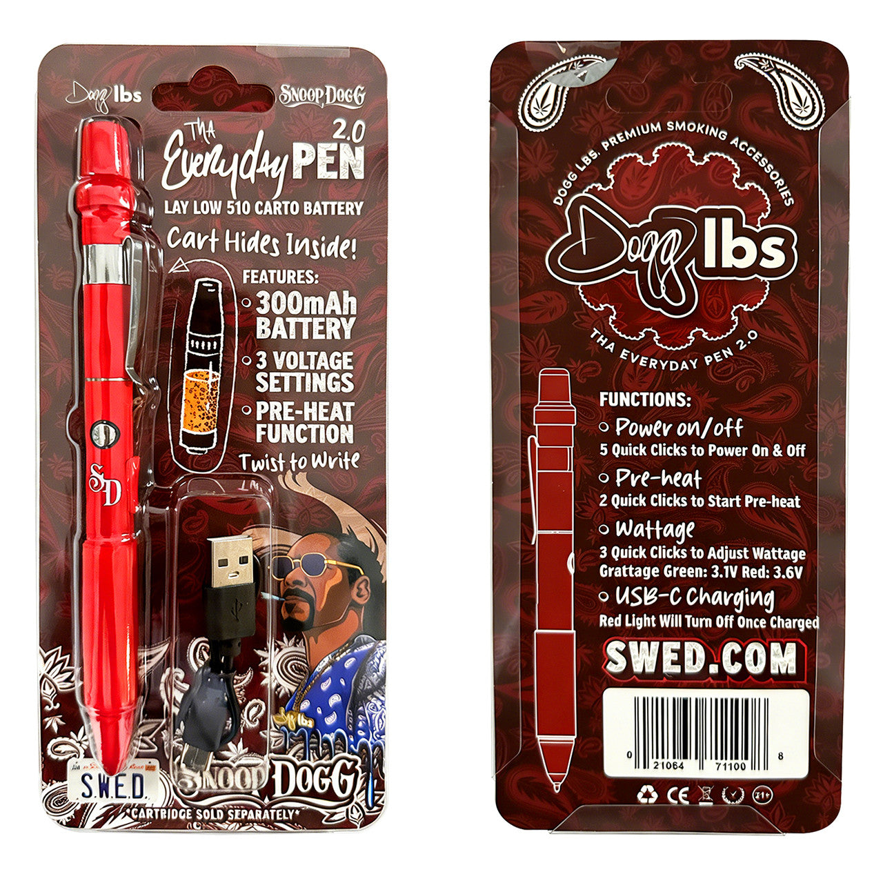 Dogg Lbs Tha Everyday Pen 2.0 Slim Edition Cart Battery (10/pack)