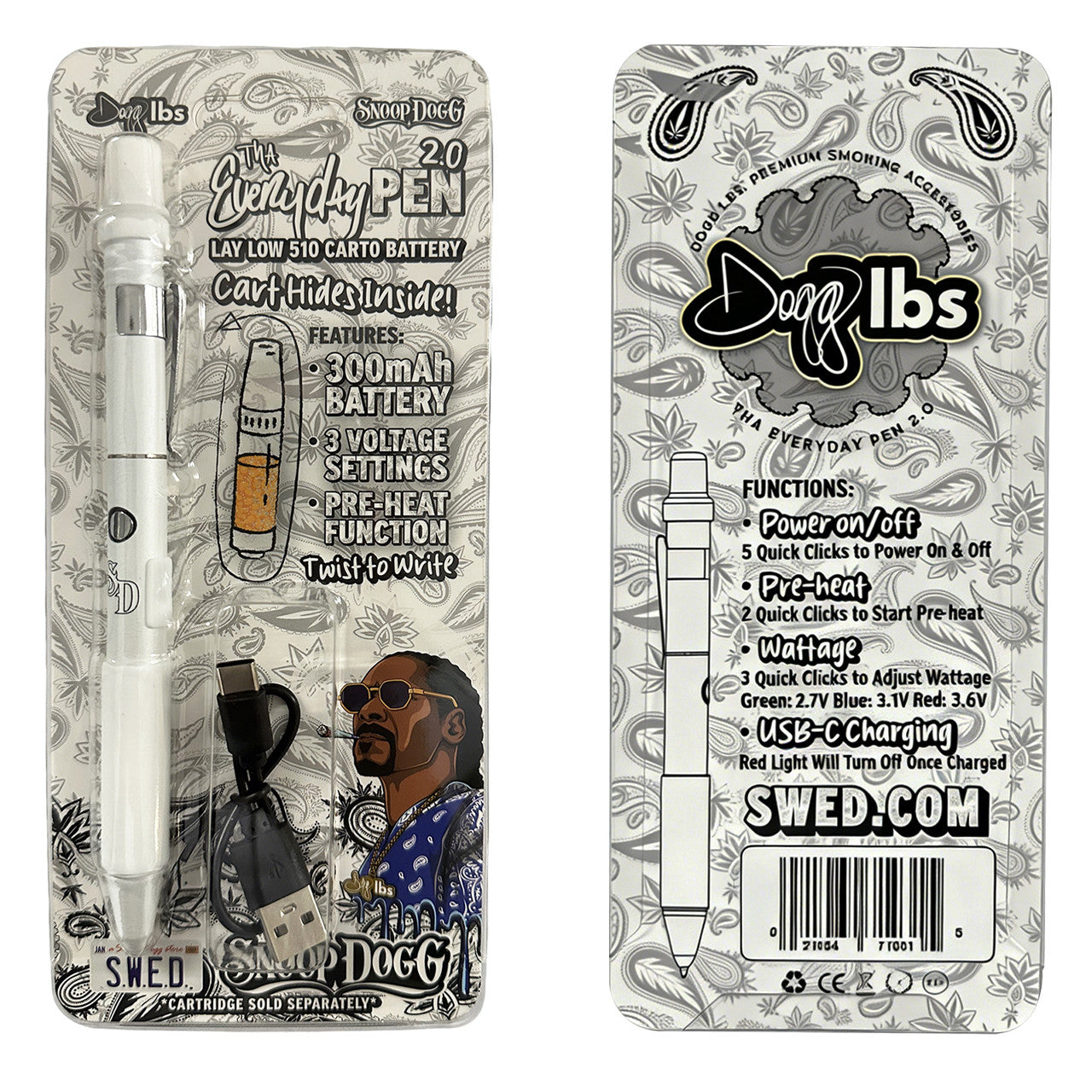 Dogg Lbs Tha Everyday Pen 2.0 Slim Edition Cart Battery (10/pack)