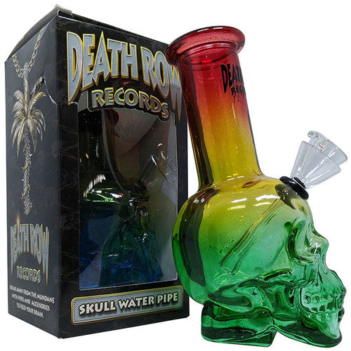 Death Row Records 6" Skull Bubbler Water Pipe (SINGLE)