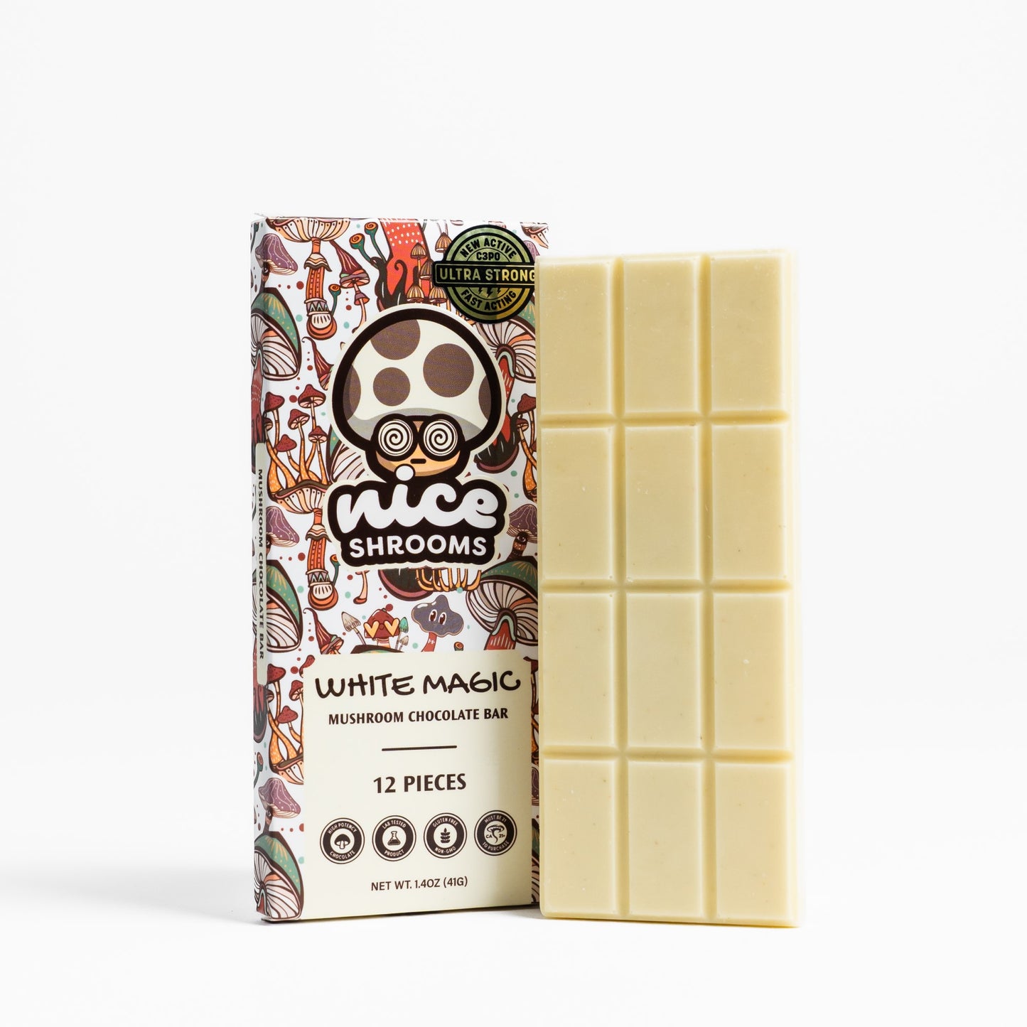 Nice Shrooms Mushroom Chocolate Bar 12ct 9000mg (SINGLE) [DROPSHIP]