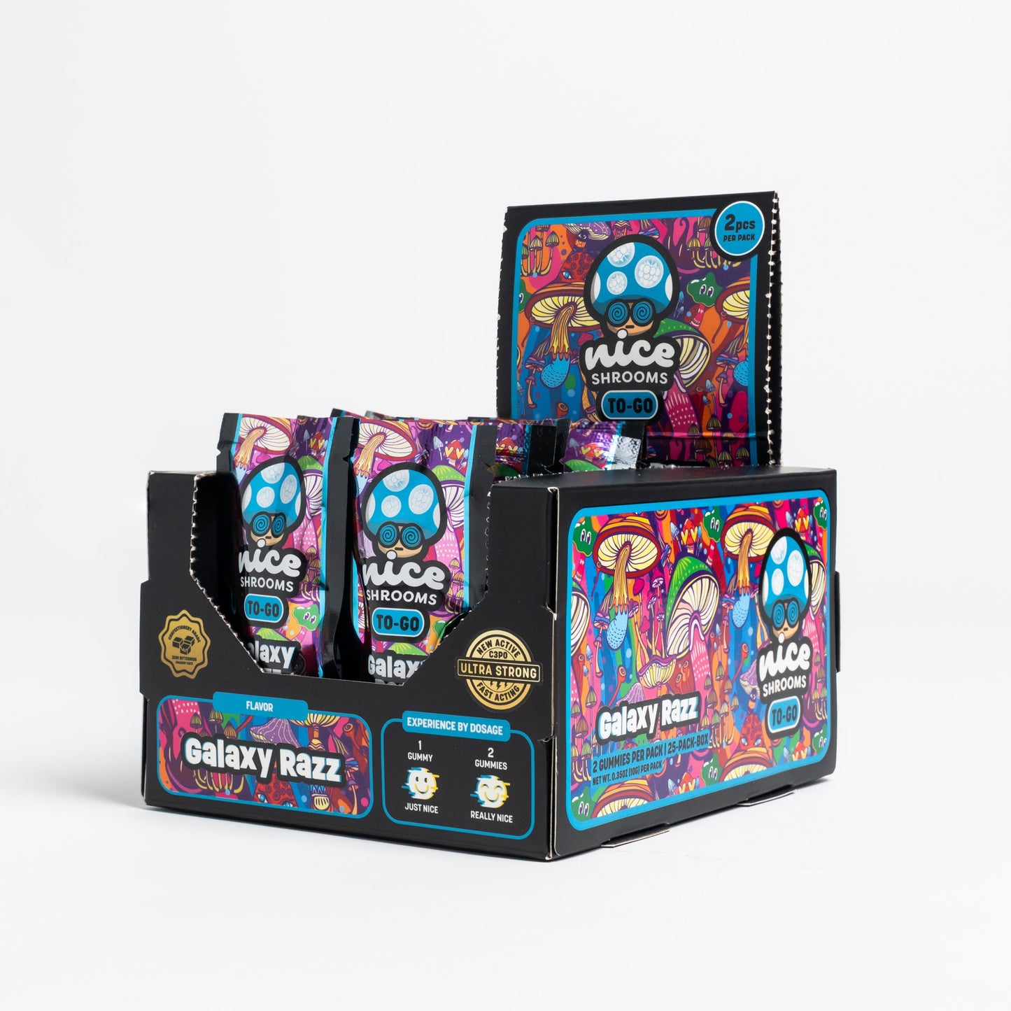 Nice Shrooms Ultra Strong Mushroom Gummies 2ct 1500mg (25/pack) [DROPSHIP]