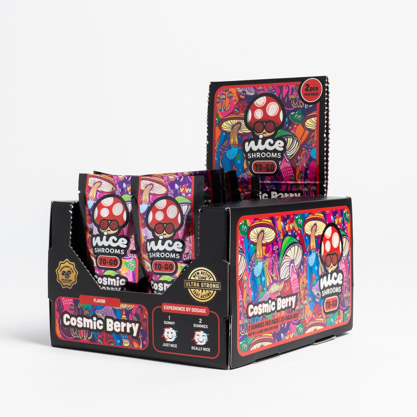Nice Shrooms Ultra Strong Mushroom Gummies 2ct 1500mg (25/pack) [DROPSHIP]