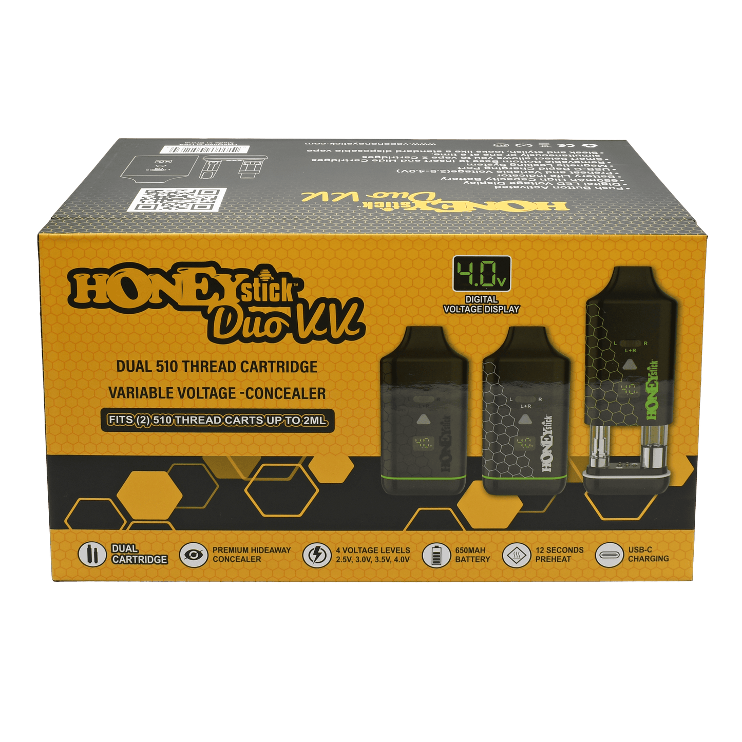 Honeystick DUO VV Dual 510 Cartridge Battery (15/pack) [DROPSHIP]