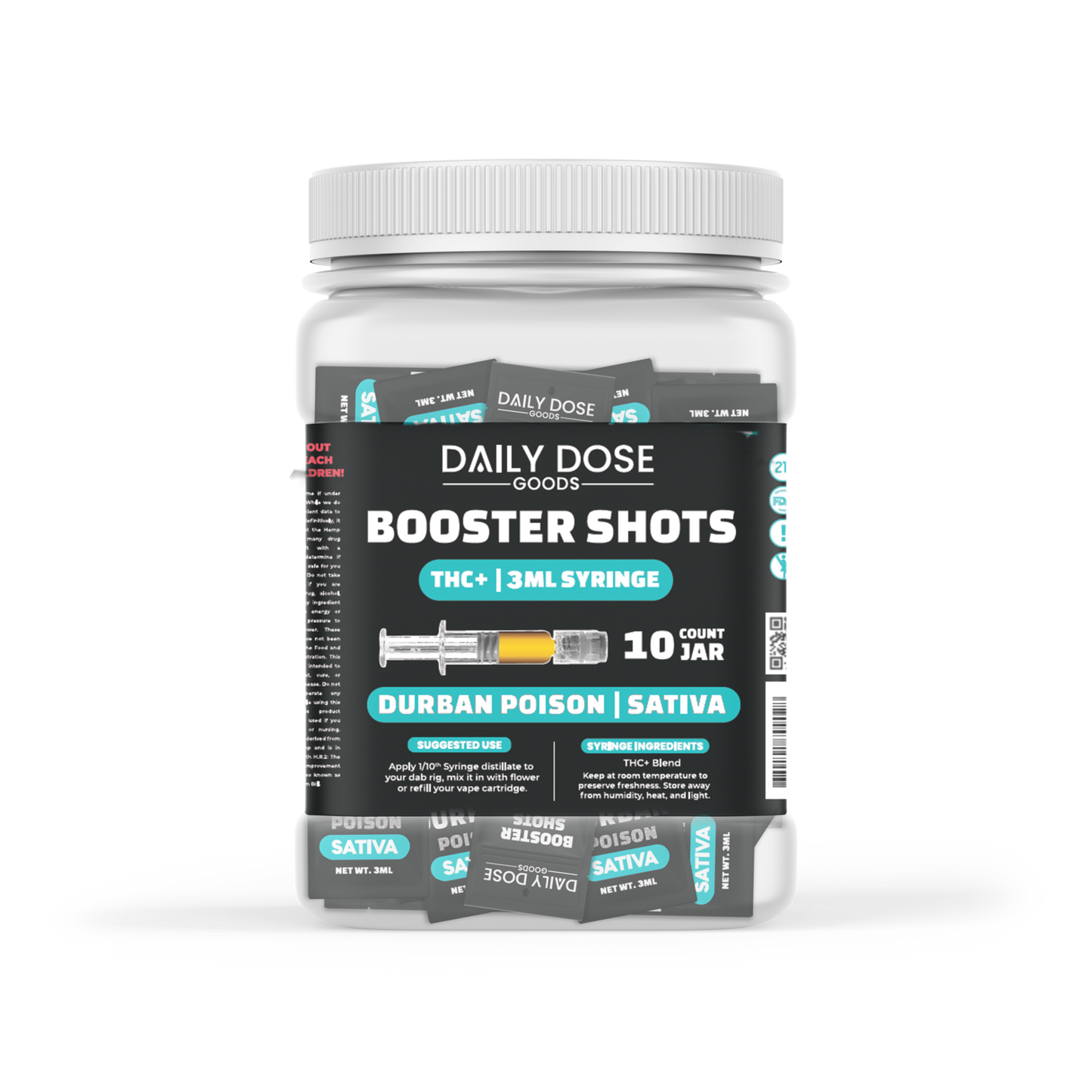Daily Dose Goods THC + Booster Shot Syringe Jar (10/pack) [DROPSHIP]