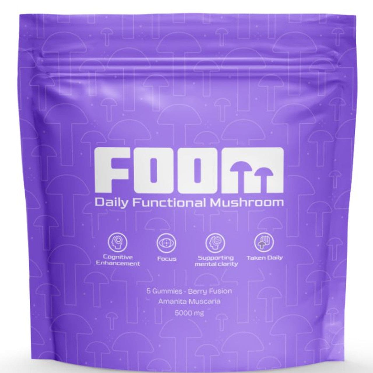 FOOM Amanita Mushroom Gummies 5ct 5000mg (10/Pack) [DROPSHIP]