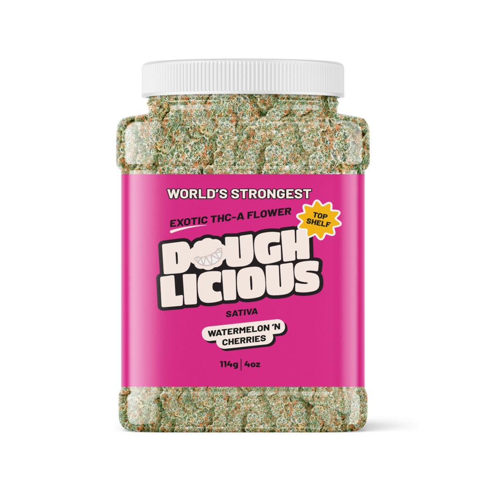 Doughlicious Exotic THC-A Flower Jar 114g [DROPSHIP]