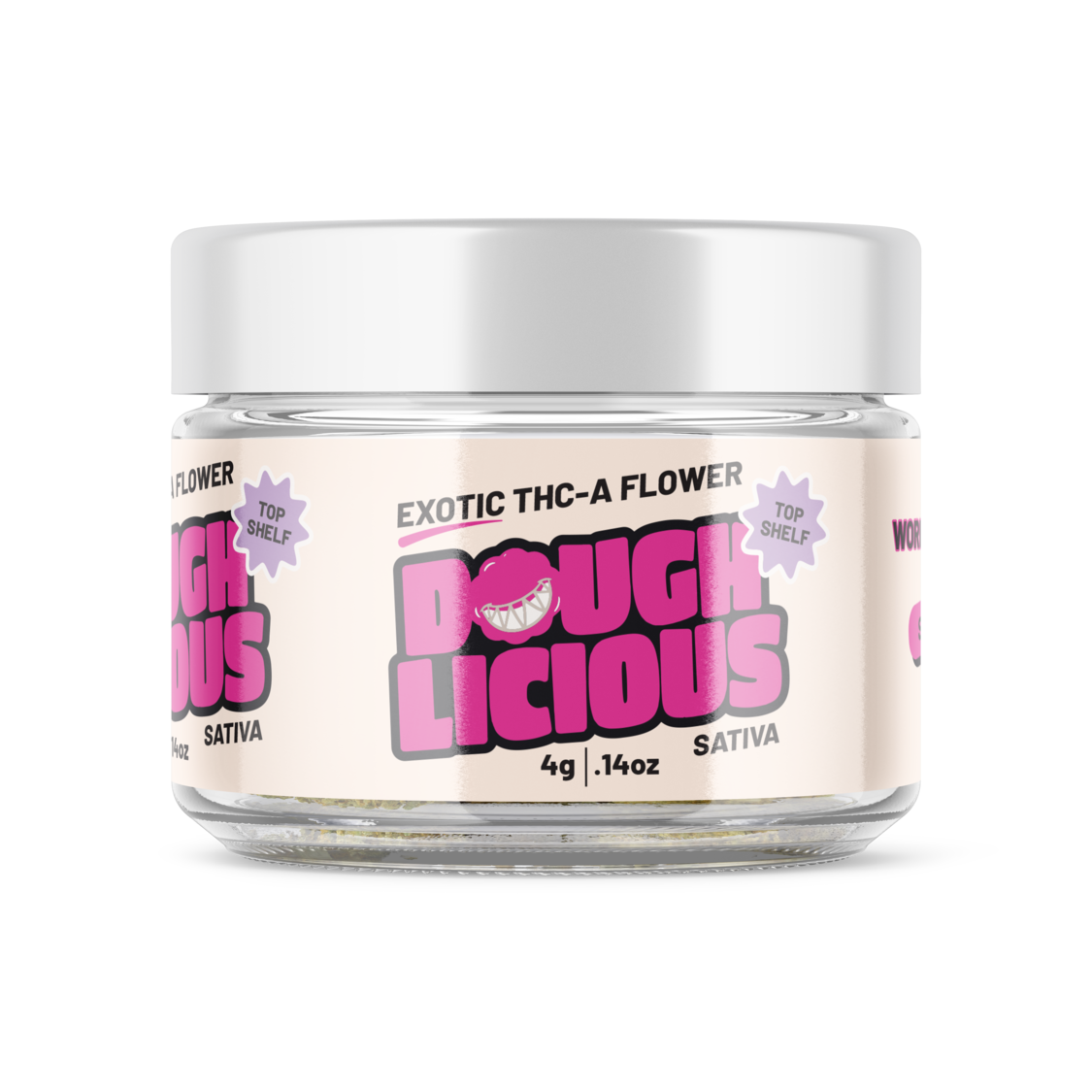 Doughlicious Exotic THC-A Flower Jar 4g [DROPSHIP]