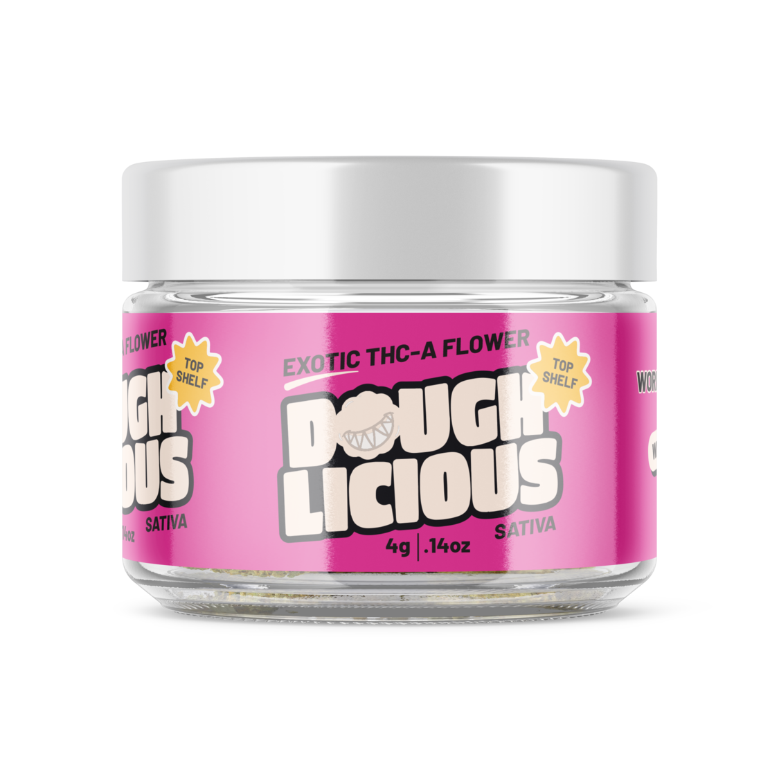 Doughlicious Exotic THC-A Flower Jar 4g [DROPSHIP]