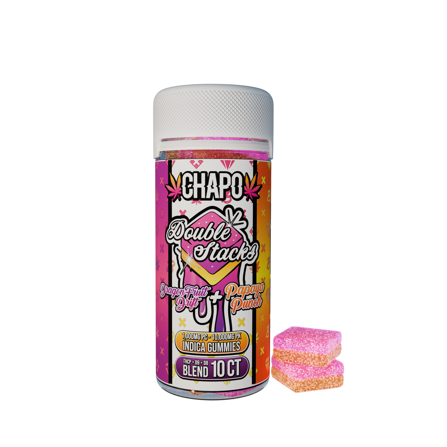 Chapo Blanco Double Stacks THC-P Gummies 10,000mg 10ct (6/Pack) [DROPSHIP]