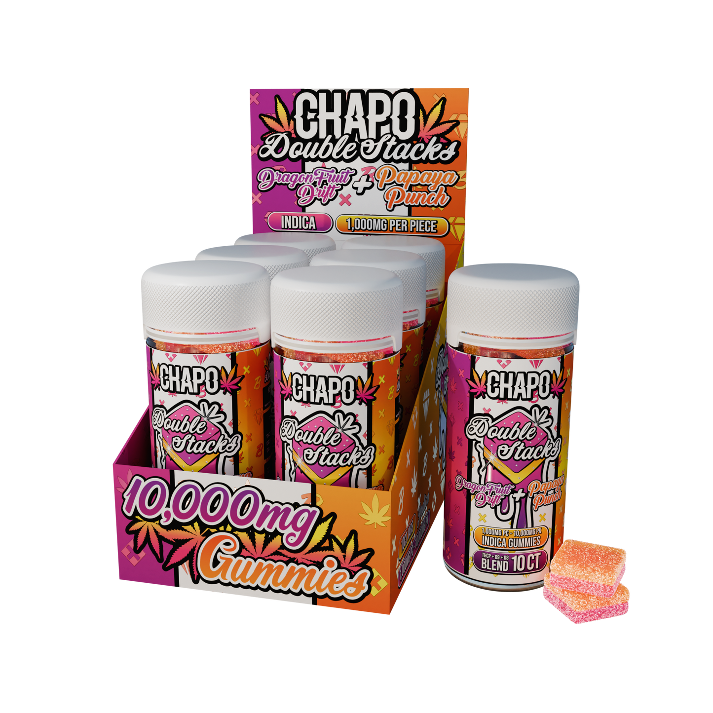Chapo Blanco Double Stacks THC-P Gummies 10,000mg 10ct (6/Pack) [DROPSHIP]