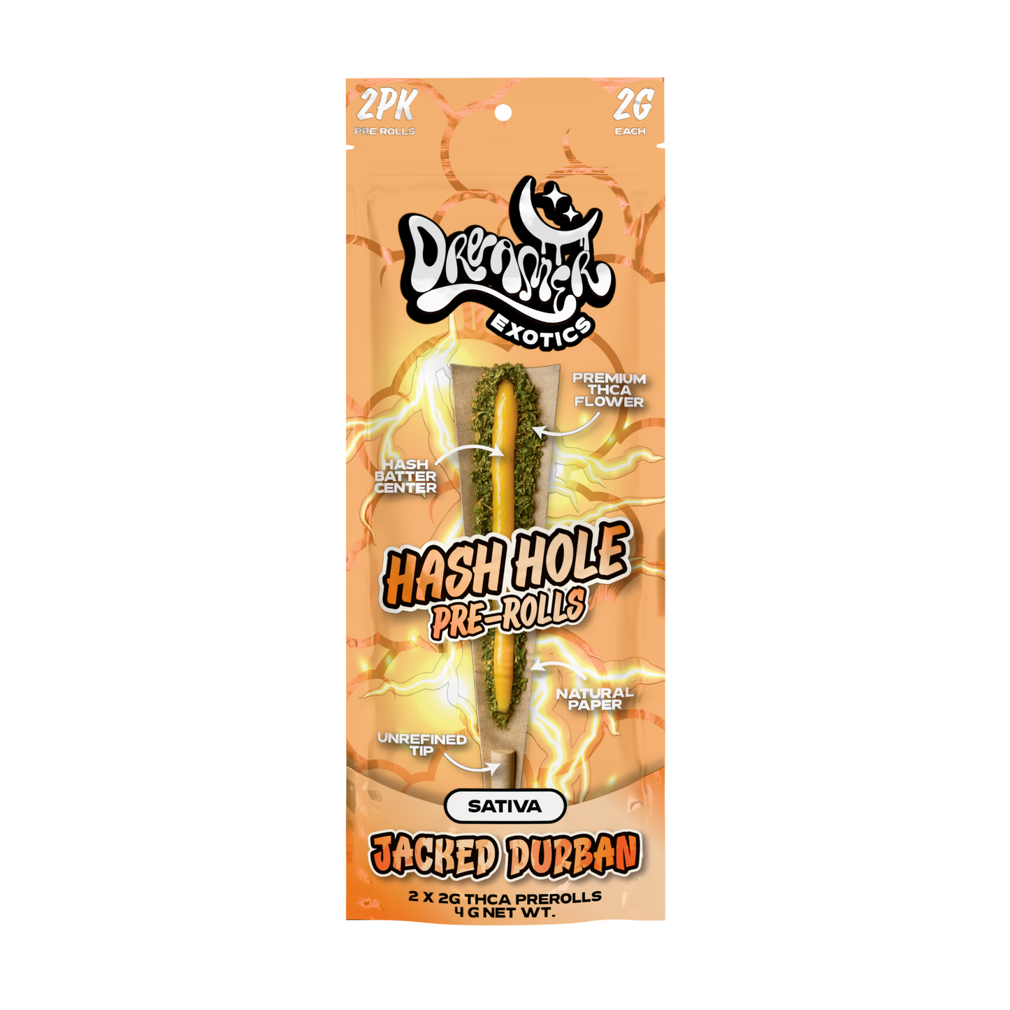 Dreamer Exotics Hash Hole Pre-Rolls 2g 2ct (10/Pack) [DROPSHIP]