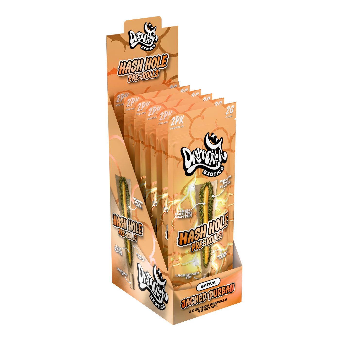 Dreamer Exotics Hash Hole Pre-Rolls 2g 2ct (10/Pack) [DROPSHIP]