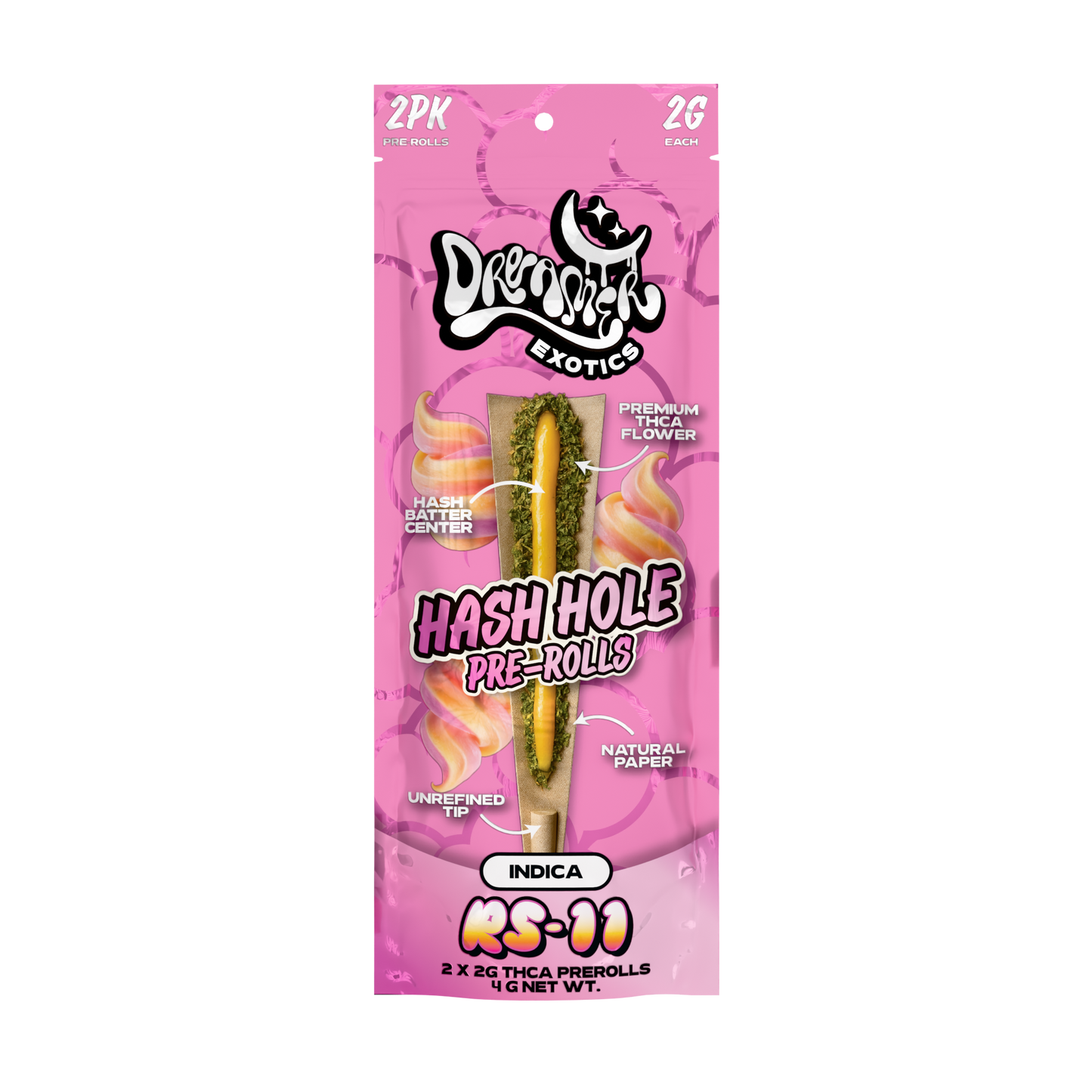 Dreamer Exotics Hash Hole Pre-Rolls 2g 2ct (10/Pack) [DROPSHIP]