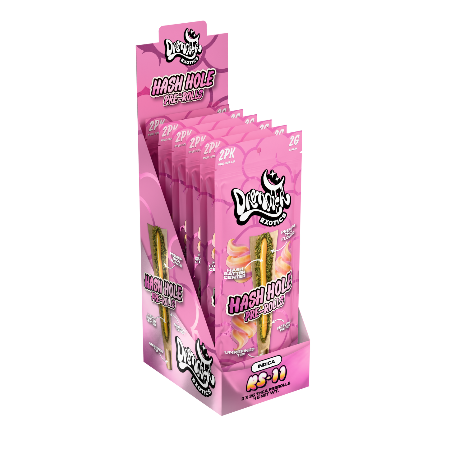 Dreamer Exotics Hash Hole Pre-Rolls 2g 2ct (10/Pack) [DROPSHIP]