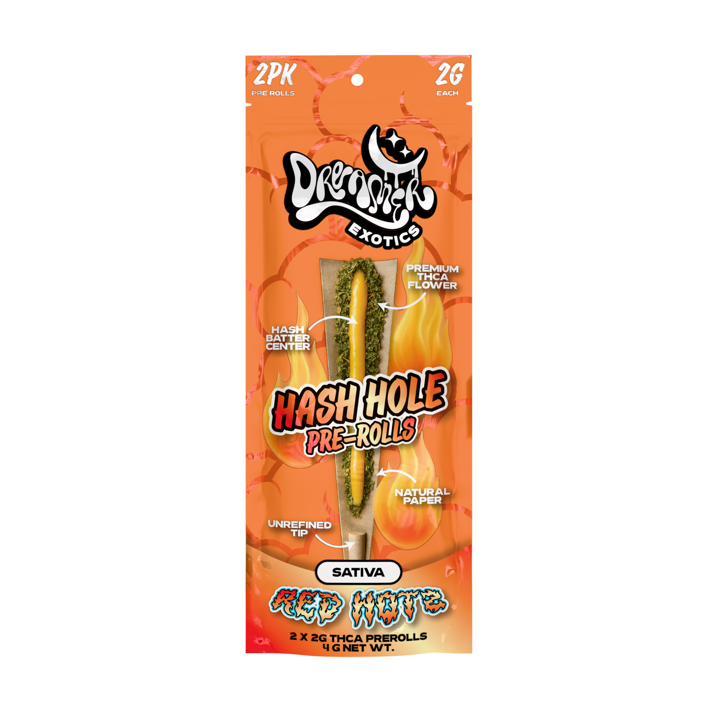 Dreamer Exotics Hash Hole Pre-Rolls 2g 2ct (10/Pack) [DROPSHIP]