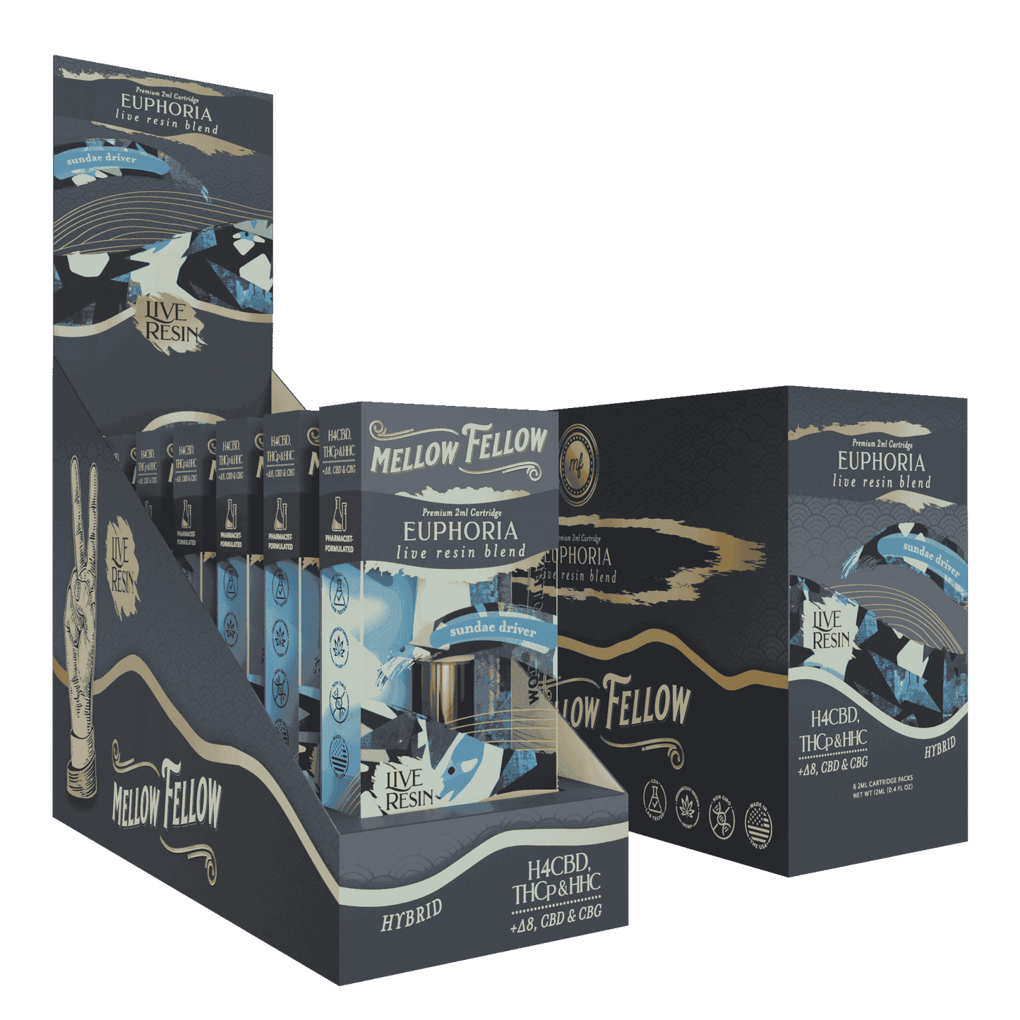 Mellow Fellow Live Resin Cartridge 2g (6/pack) [DROPSHIP]