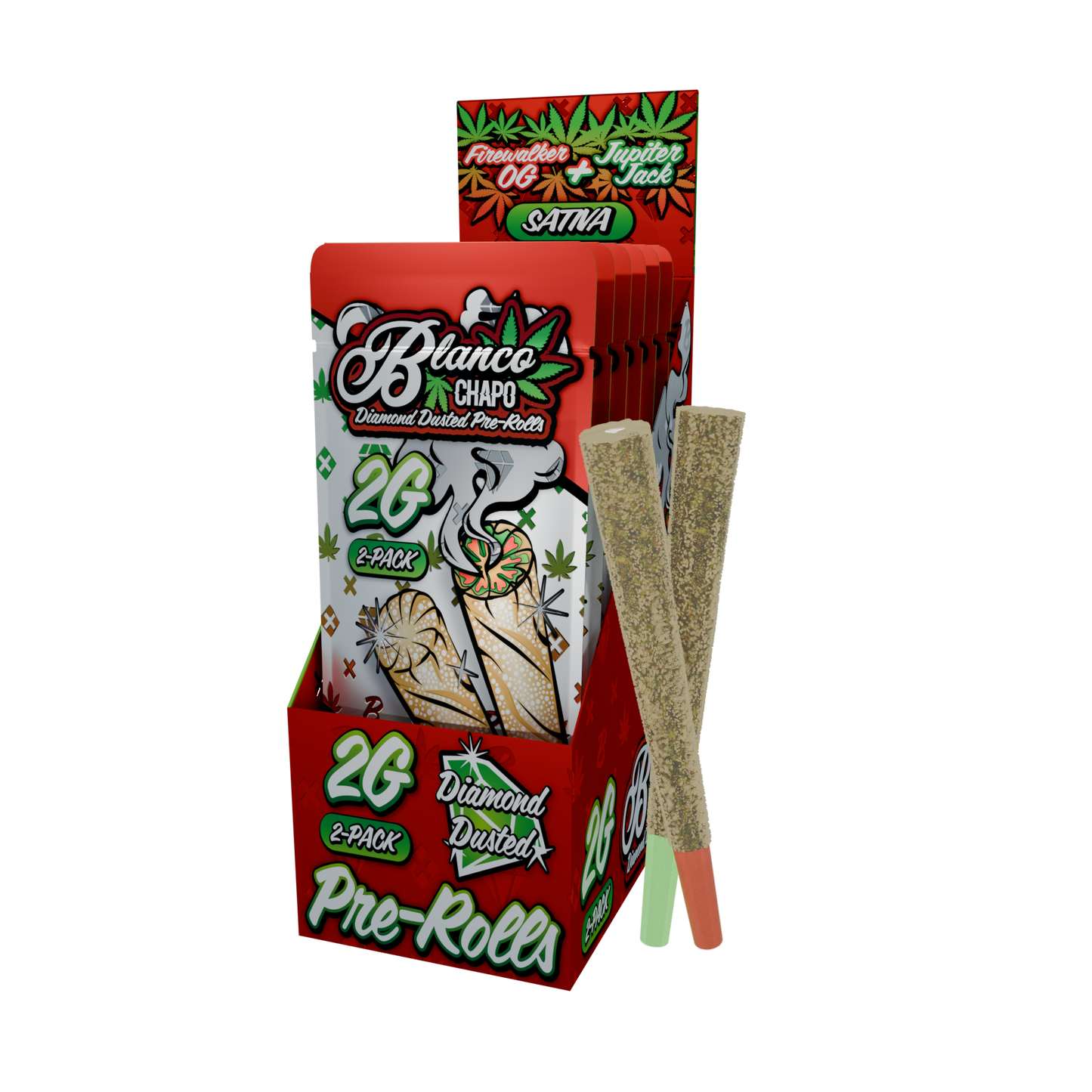 Chapo Blanco Diamond Dusted THC-A Prerolls 2g 2ct (6/pack) [DROPSHIP]