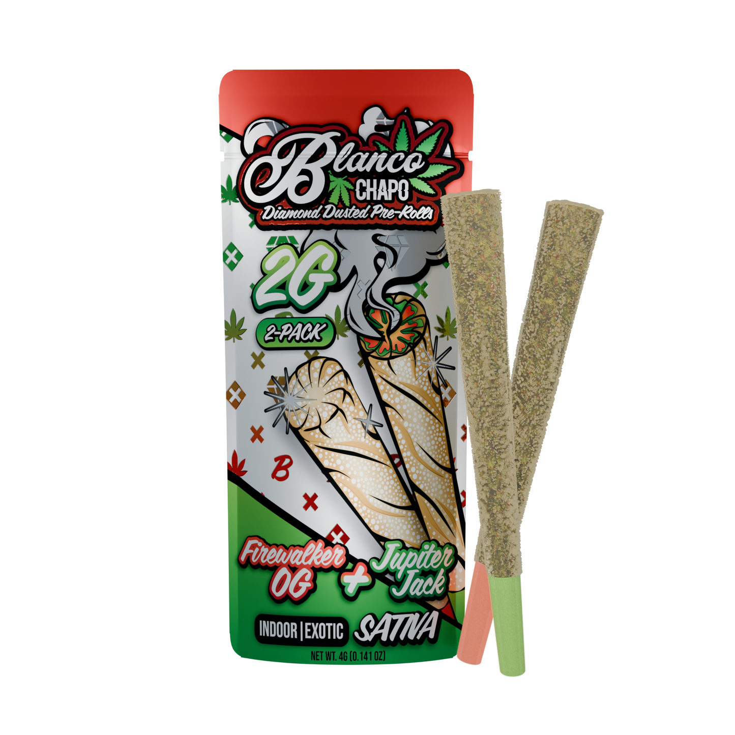 Chapo Blanco Diamond Dusted THC-A Prerolls 2g 2ct (6/pack) [DROPSHIP]