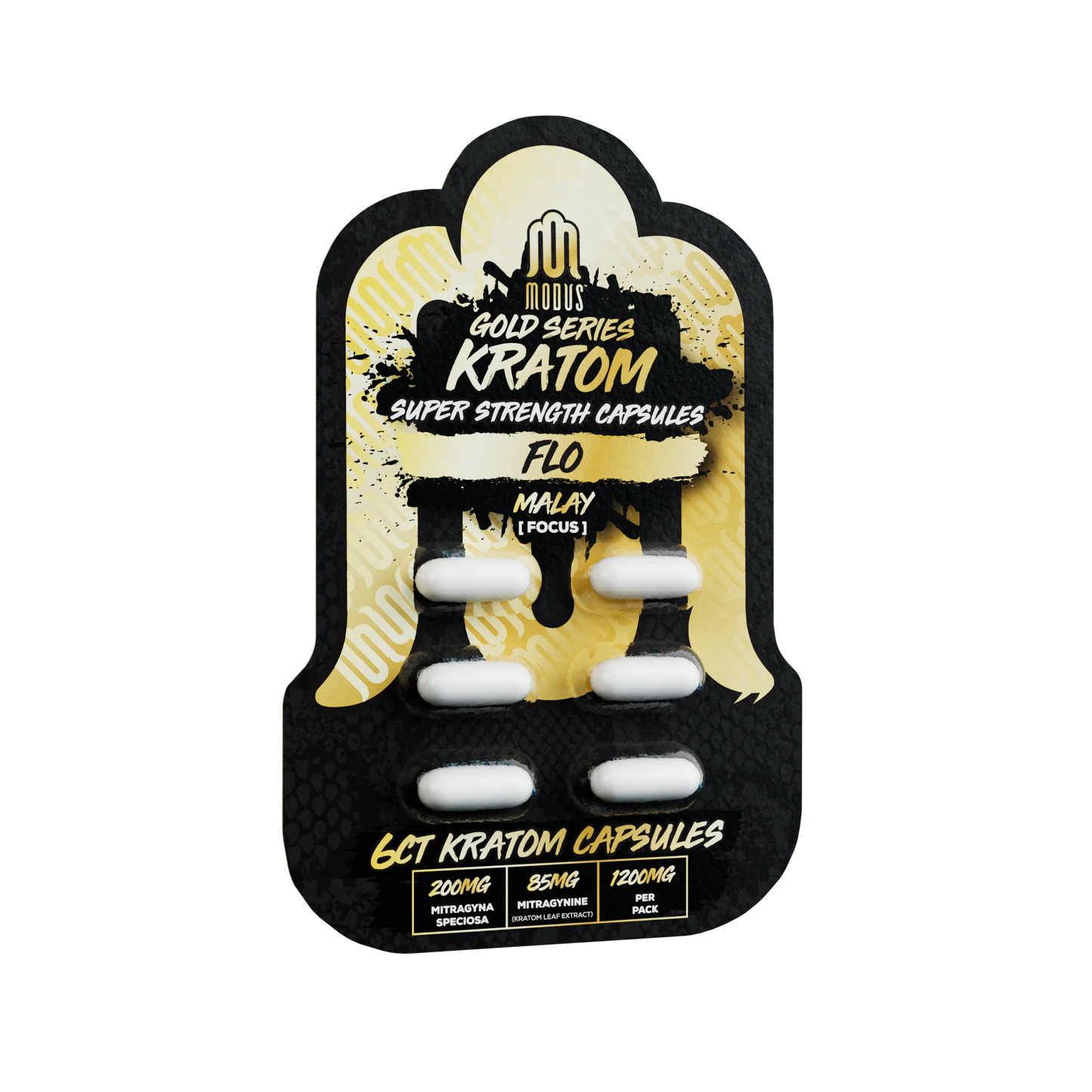 Modus Gold Series Kratom Capsules 6ct 200mg (SINGLE) [DROPSHIP]
