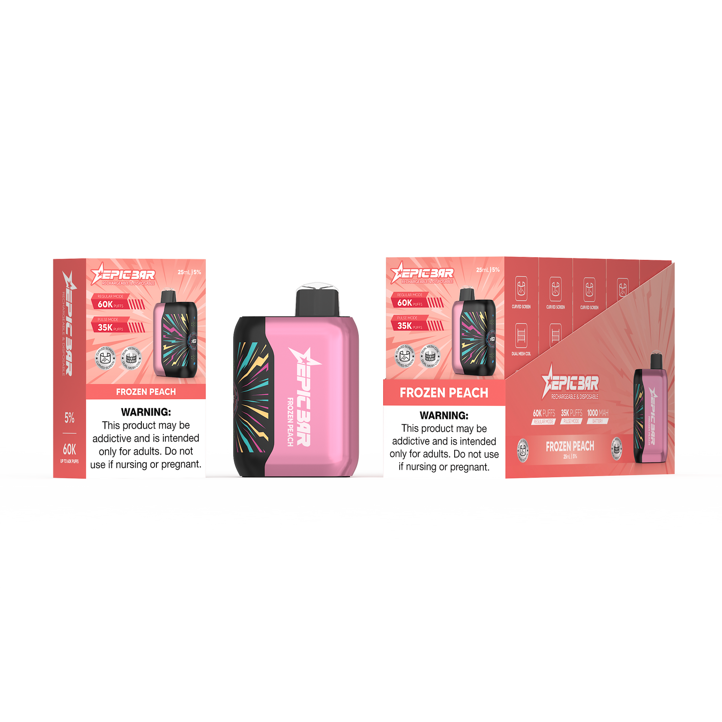 Epic Bar 60K Metatine Disposable 25mL 50mg (5/pack) [DROPSHIP]