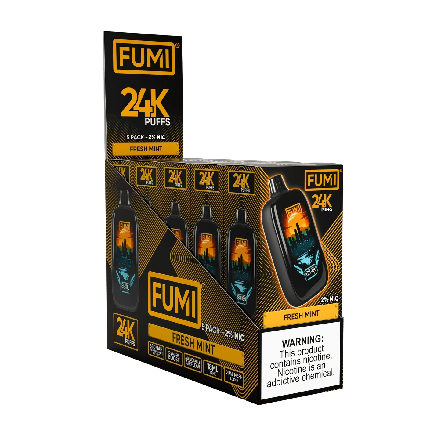 FUMI 24K Disposable 18mL 2% (5/pack)