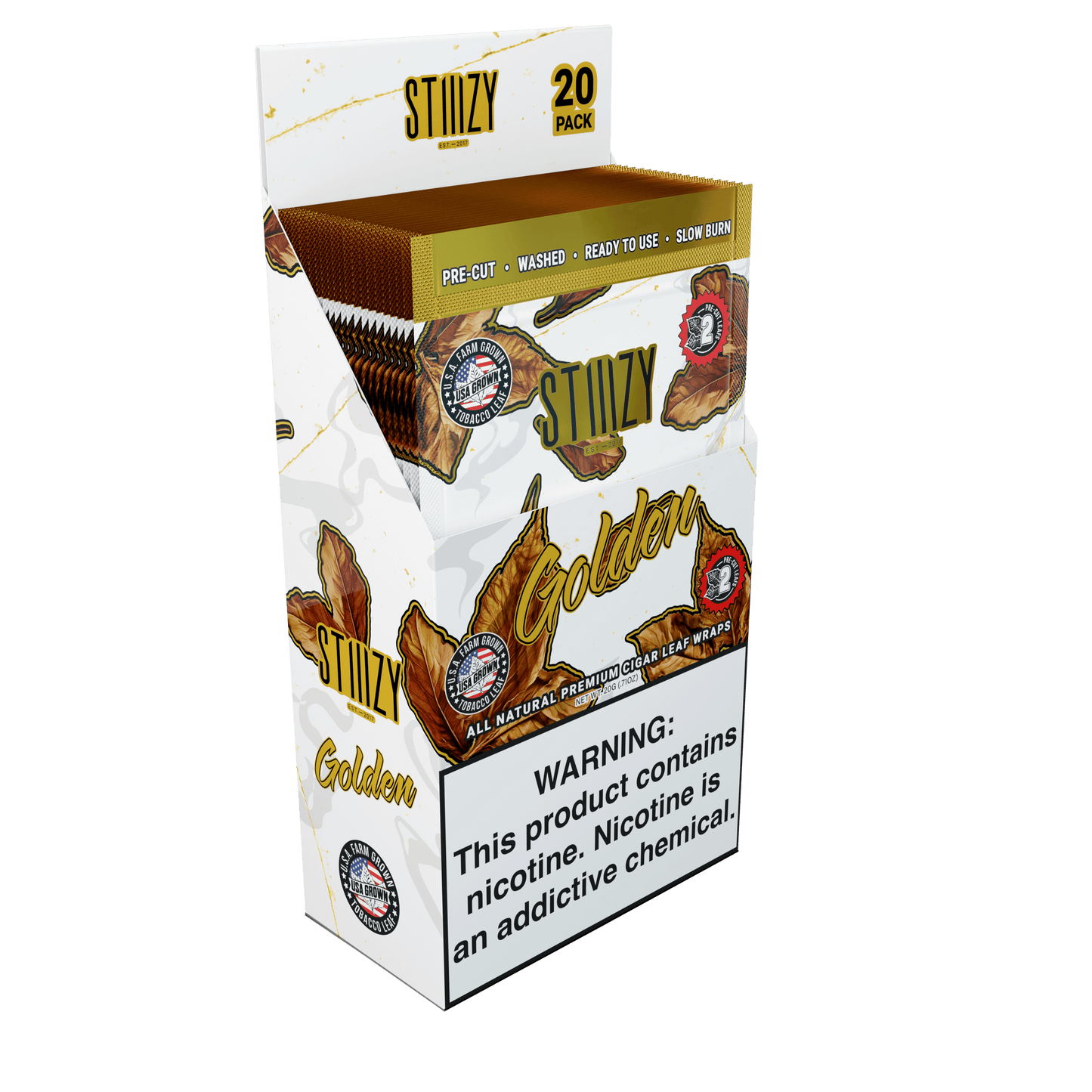 STIIIZY Premium All Natural Leaf Wraps 2ct (20/Pack)