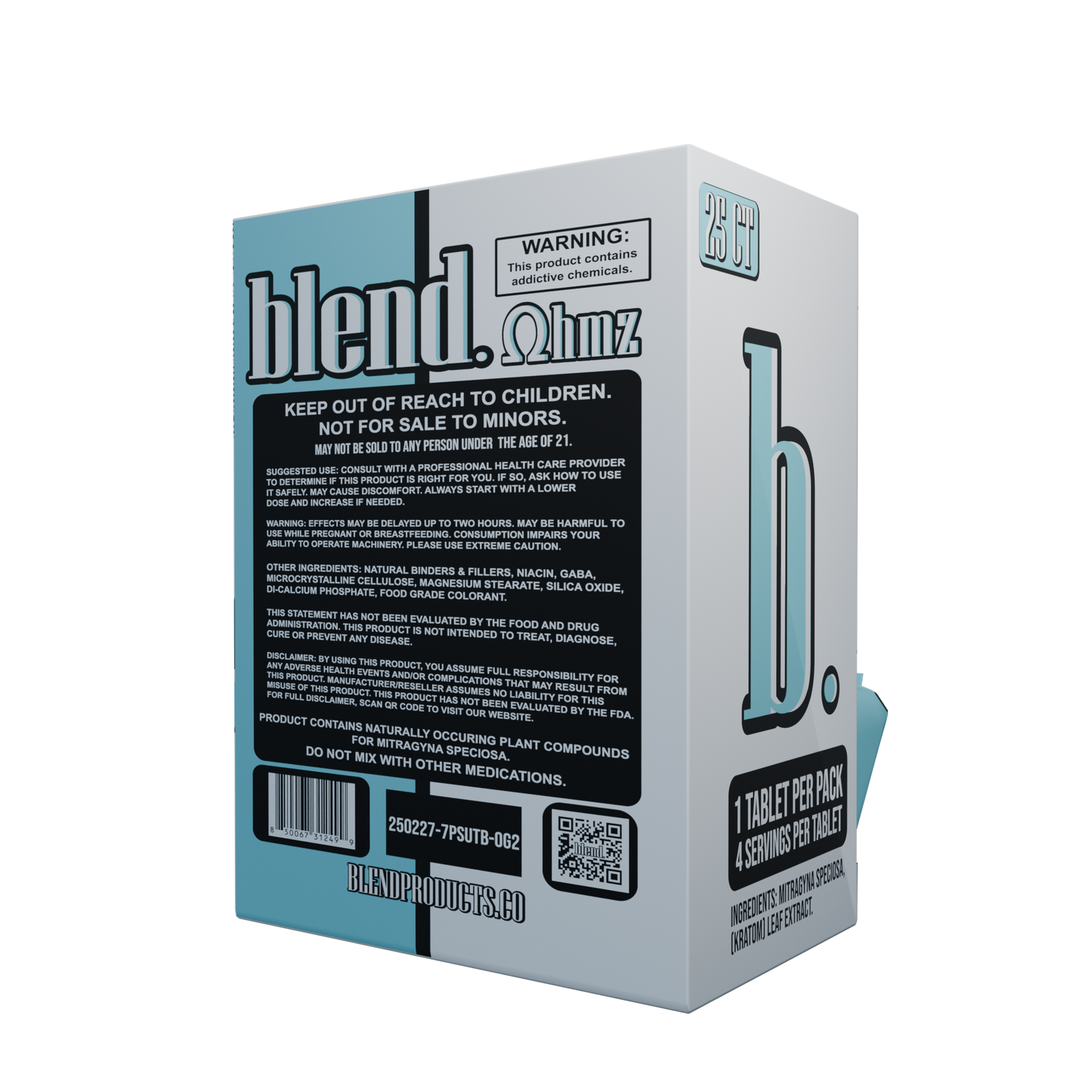 Blend. Pseudoindoxyl & 7-Hydroxymitragynine Chewable Tablets 40mg 1ct (25/pack) [DROPSHIP]