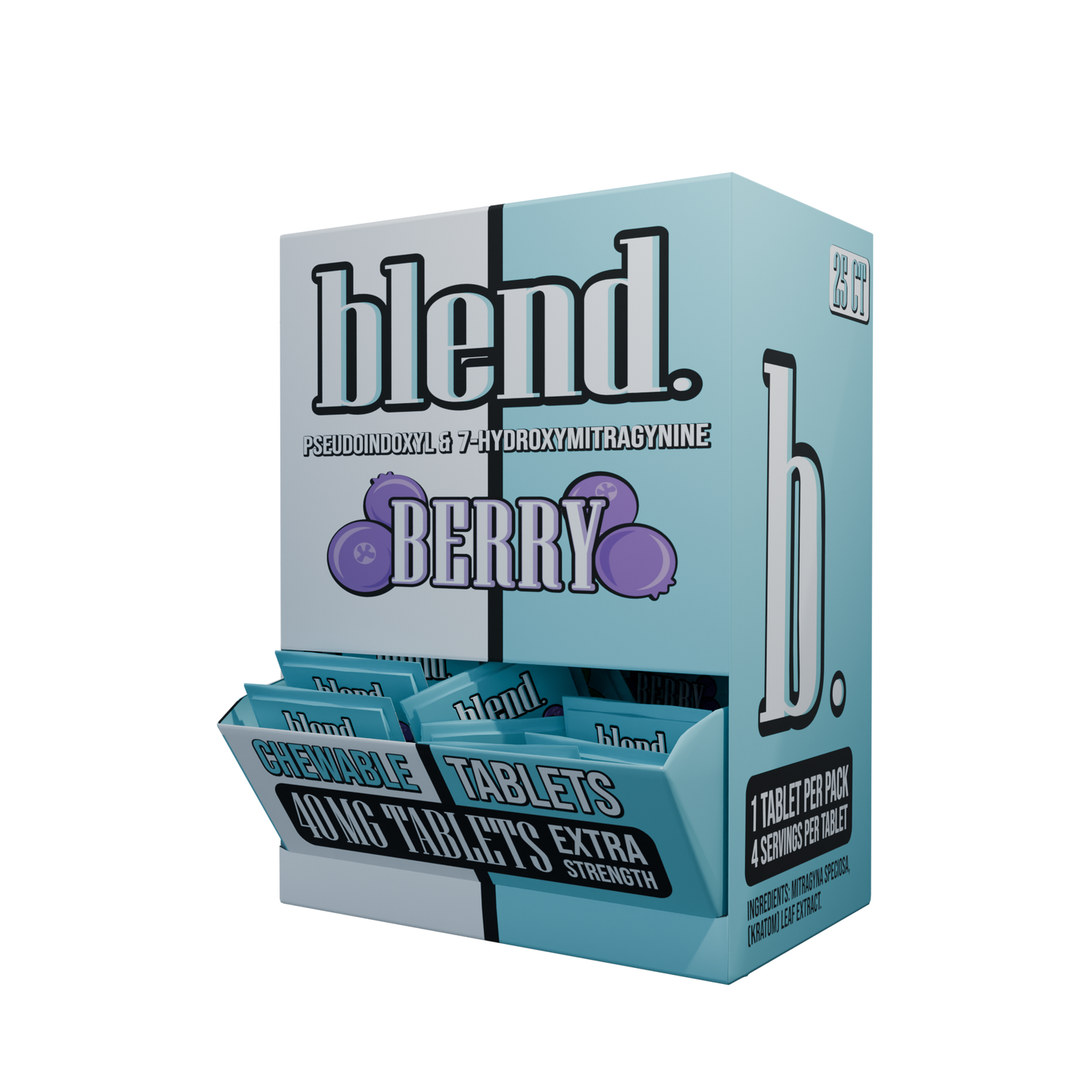 Blend. Pseudoindoxyl & 7-Hydroxymitragynine Chewable Tablets 40mg 1ct (25/pack) [DROPSHIP]