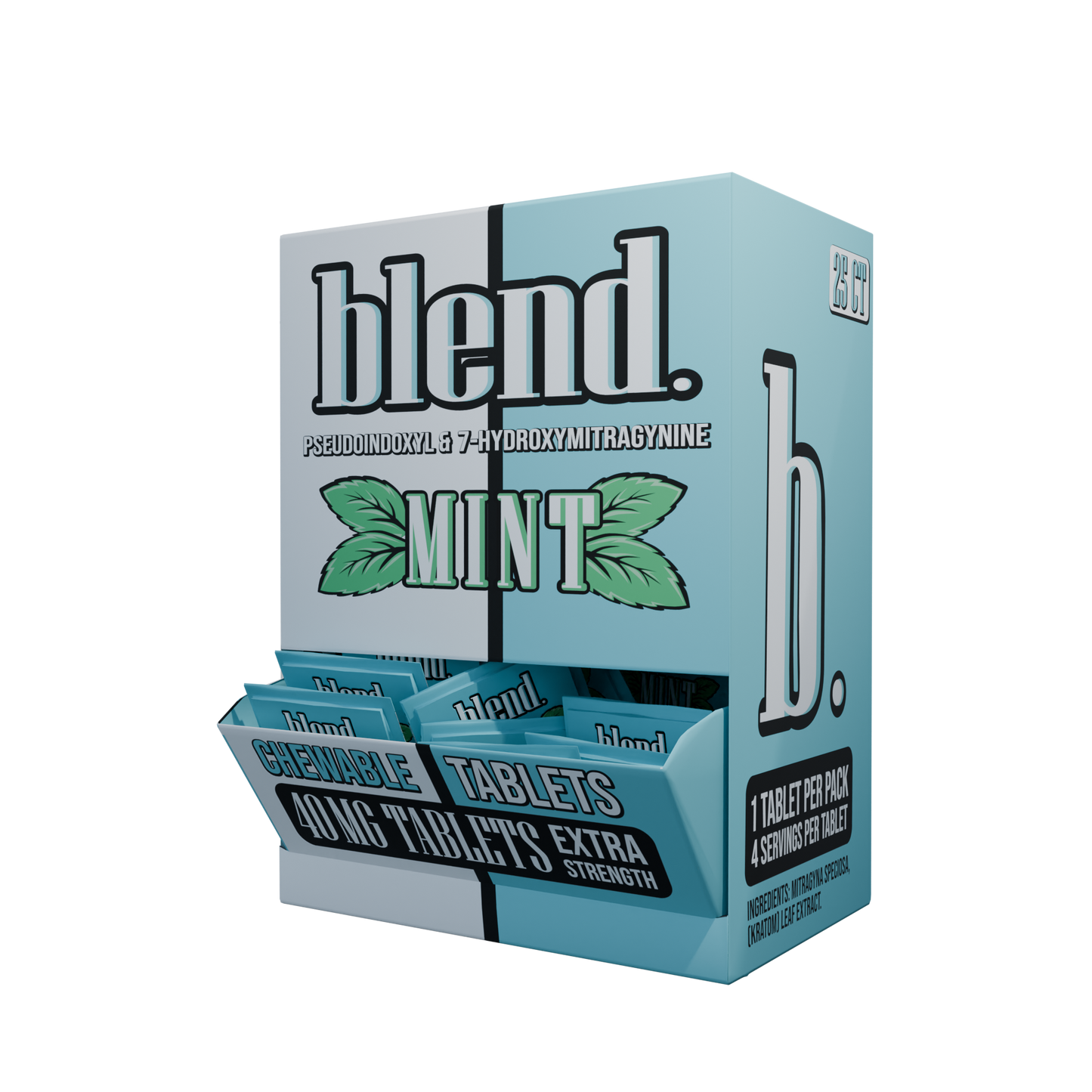 Blend. Pseudoindoxyl & 7-Hydroxymitragynine Chewable Tablets 40mg 1ct (25/pack) [DROPSHIP]