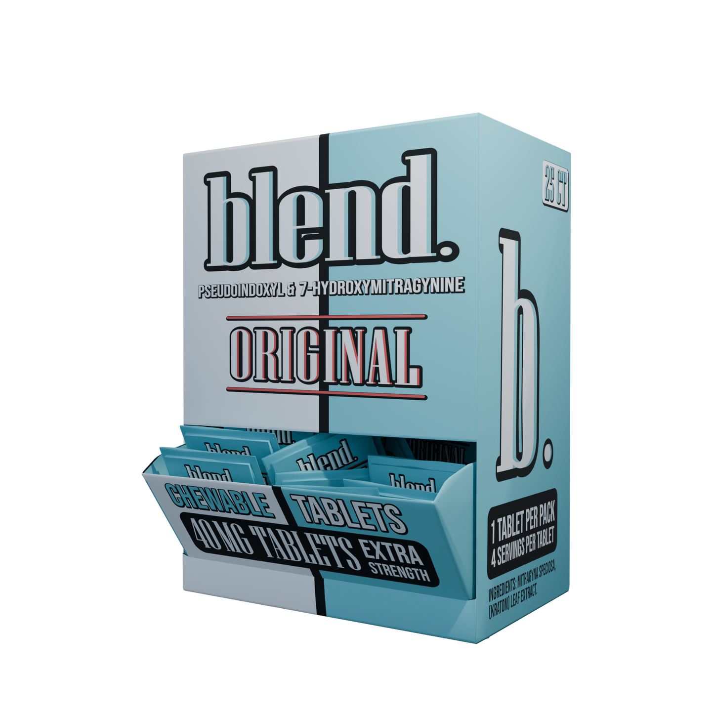 Blend. Pseudoindoxyl & 7-Hydroxymitragynine Chewable Tablets 40mg 1ct (25/pack) [DROPSHIP]