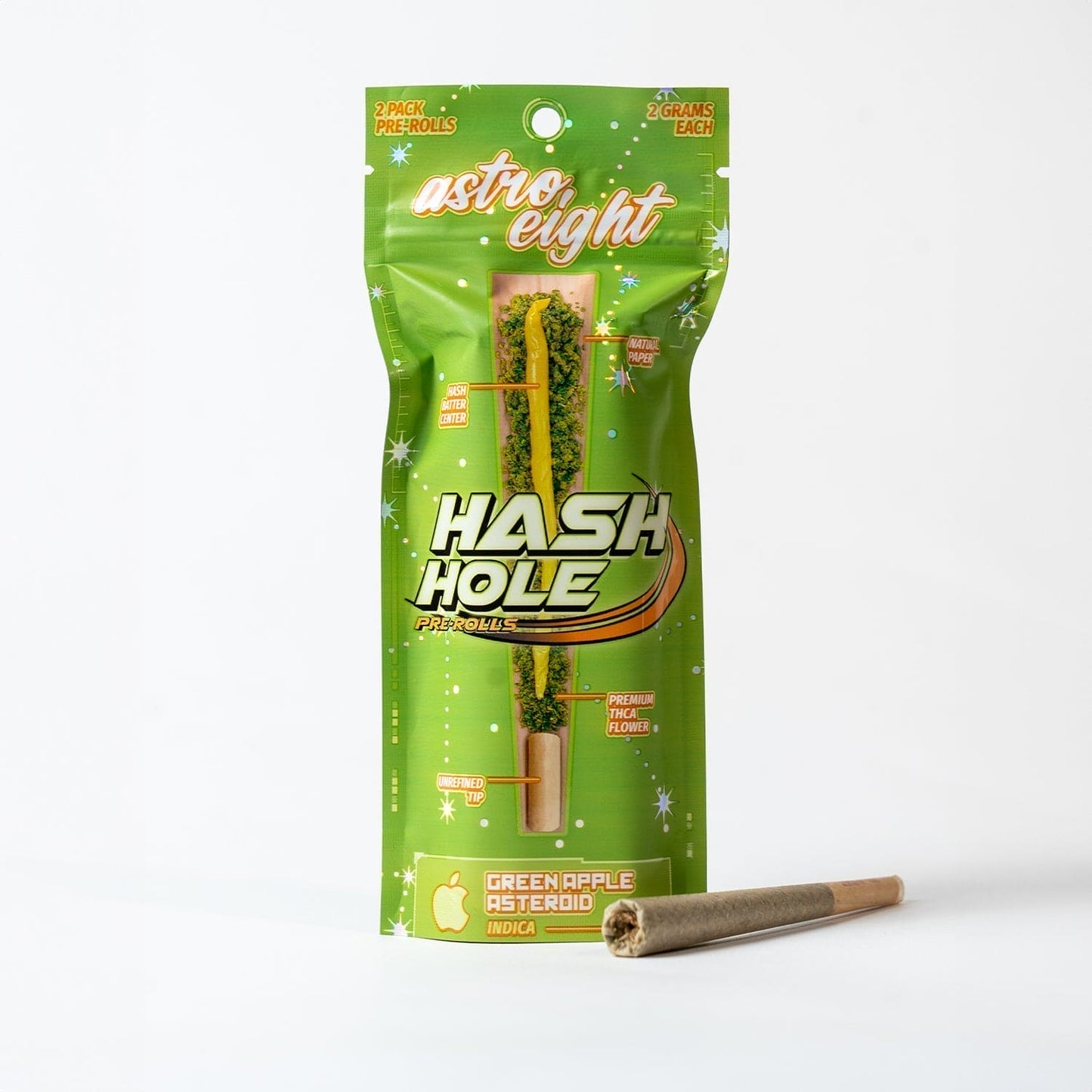 Astro Eight THC-A Hash Hole Pre Rolls 2g 2ct (10/pack)