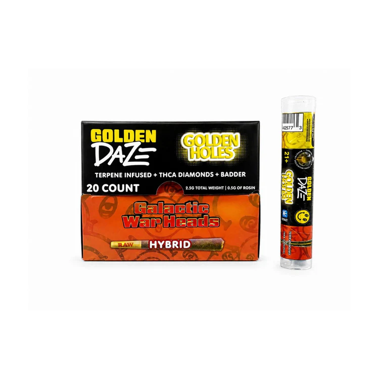 Golden Daze Golden Holes Hash Prerolls 2.5g 1ct (20/pack) [DROPSHIP]