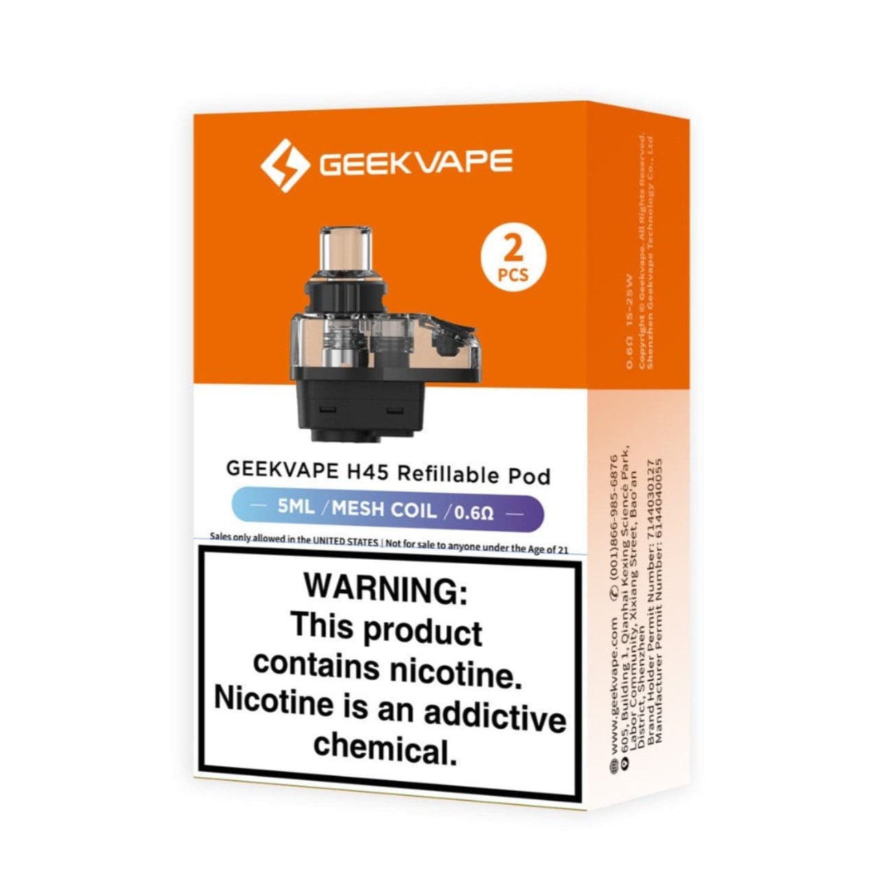 Geek Vape H45 Replacement Pods 5mL (2/pack)