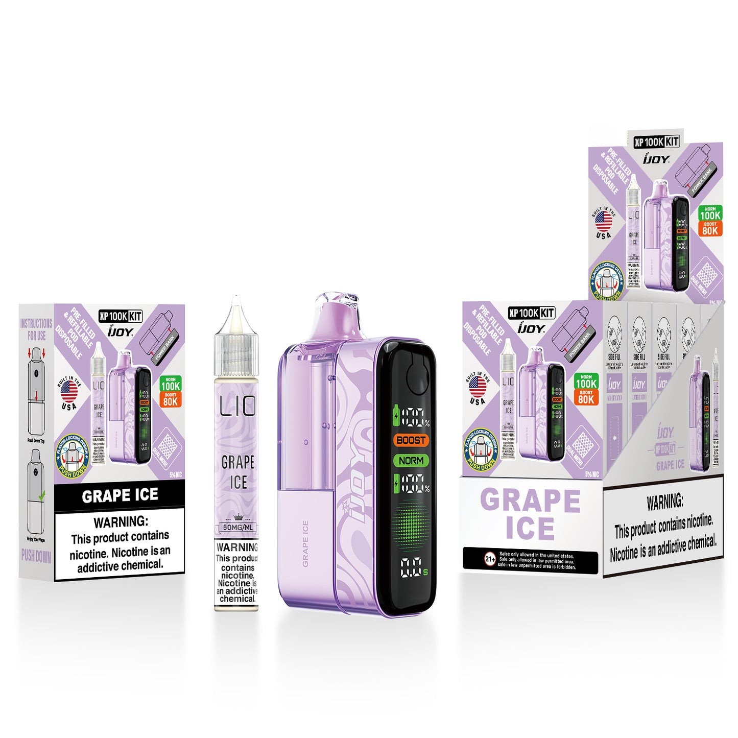 iJoy XP100K Disposable Kit 18mL + 15mL Bottle (5/pack) [TX Compliant]