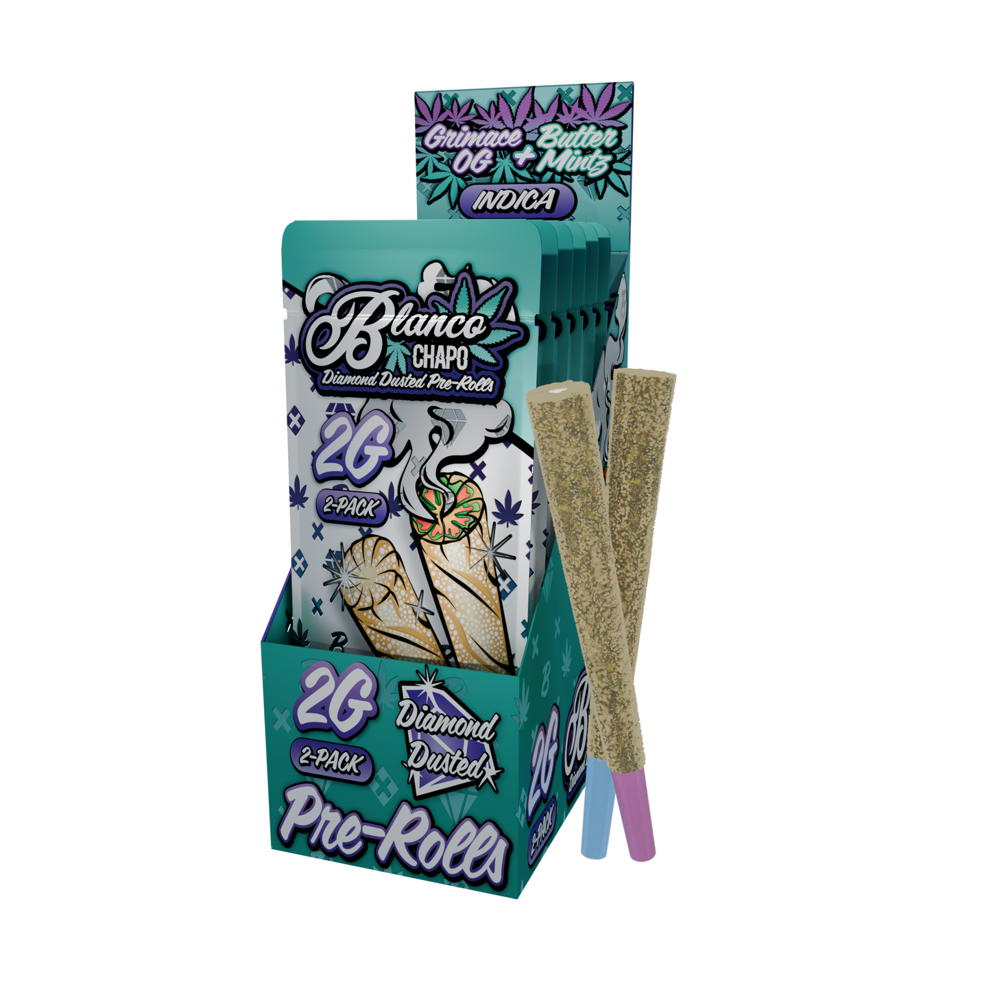 Chapo Blanco Diamond Dusted THC-A Prerolls 2g 2ct (6/pack) [DROPSHIP]