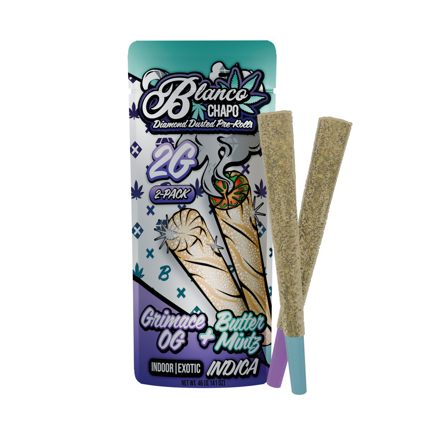 Chapo Blanco Diamond Dusted THC-A Prerolls 2g 2ct (6/pack) [DROPSHIP]