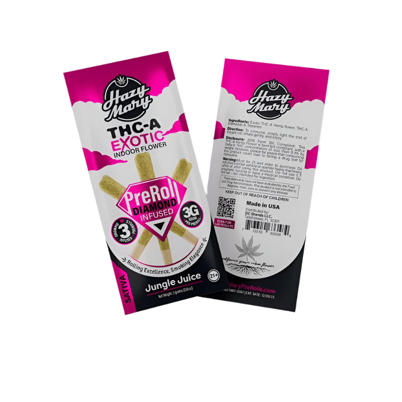 Hazy Mary Exotic Diamond Infused Pre Roll 1g 3ct (SINGLE)