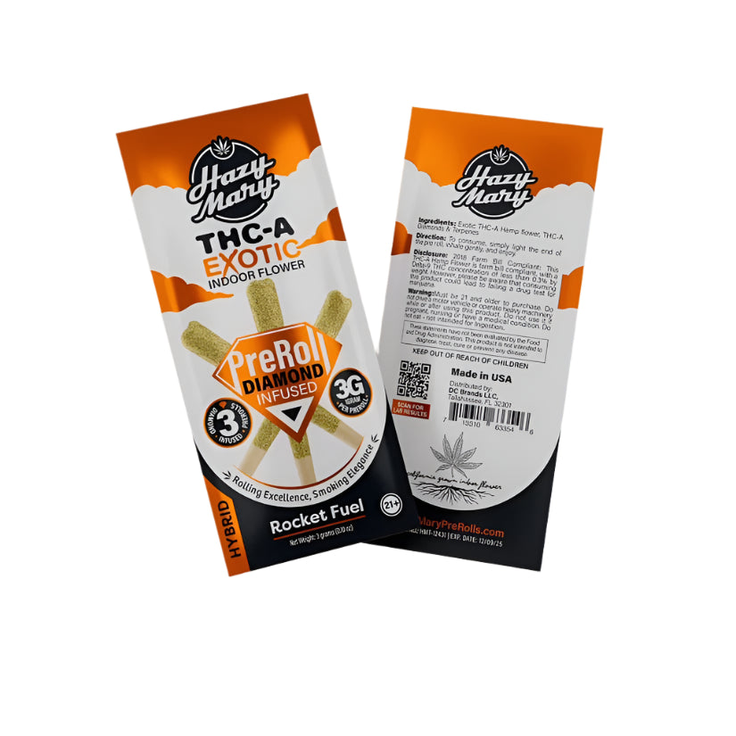 Hazy Mary Exotic Diamond Infused Pre Roll 1g 3ct (SINGLE)