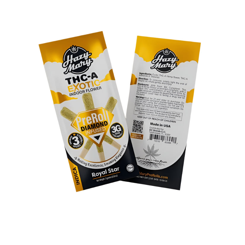 Hazy Mary Exotic Diamond Infused Pre Roll 1g 3ct (SINGLE)