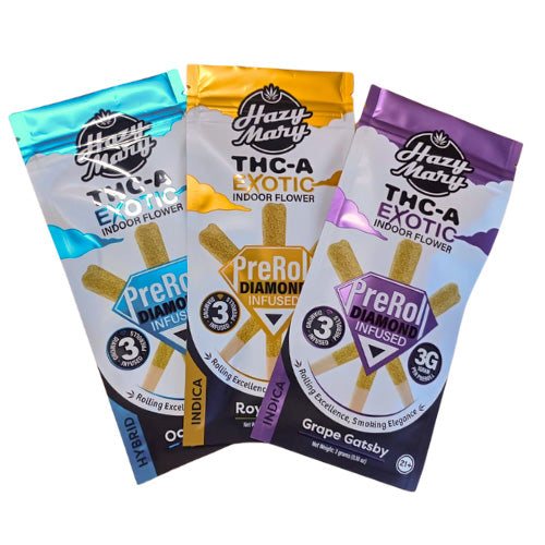 Hazy Mary Exotic Diamond Infused Pre Roll 1g 3ct (SINGLE)