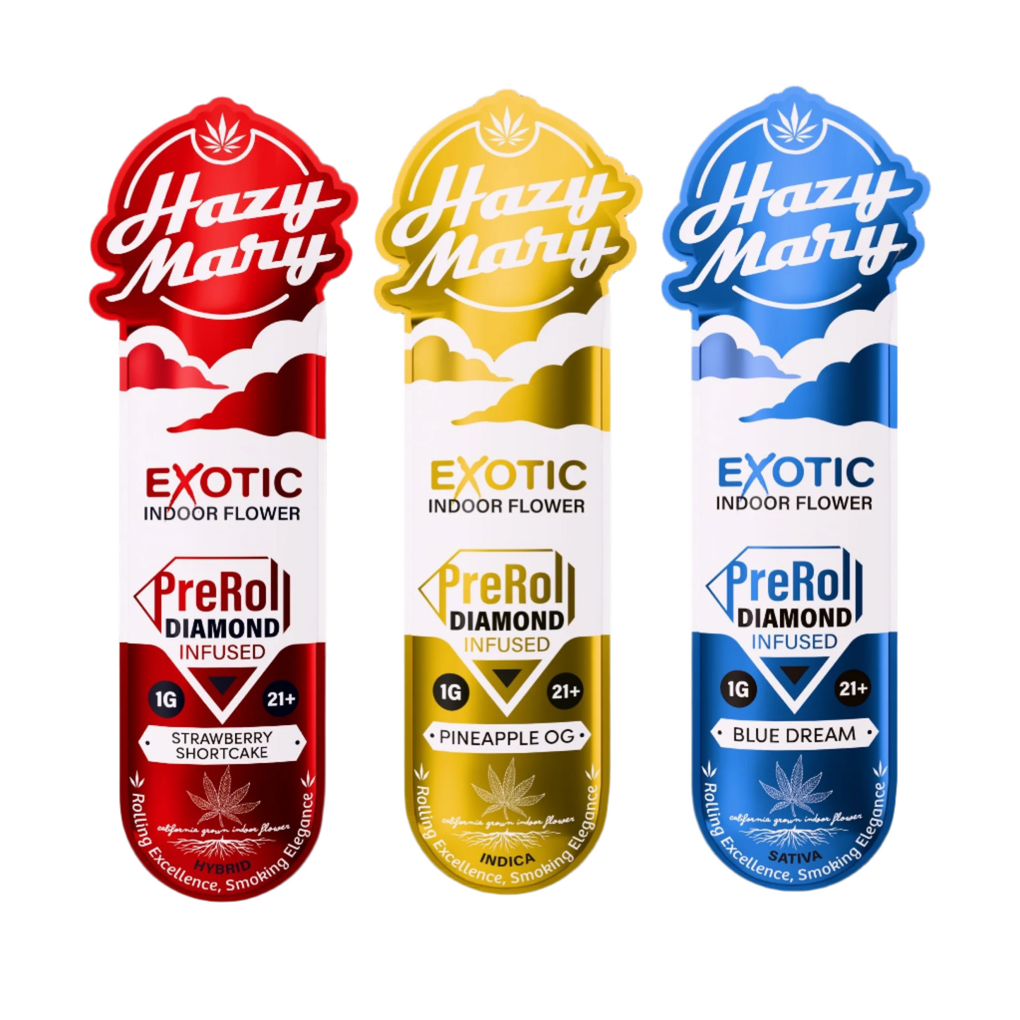 Hazy Mary Exotic Diamond Infused Pre Roll 1g (SINGLE)