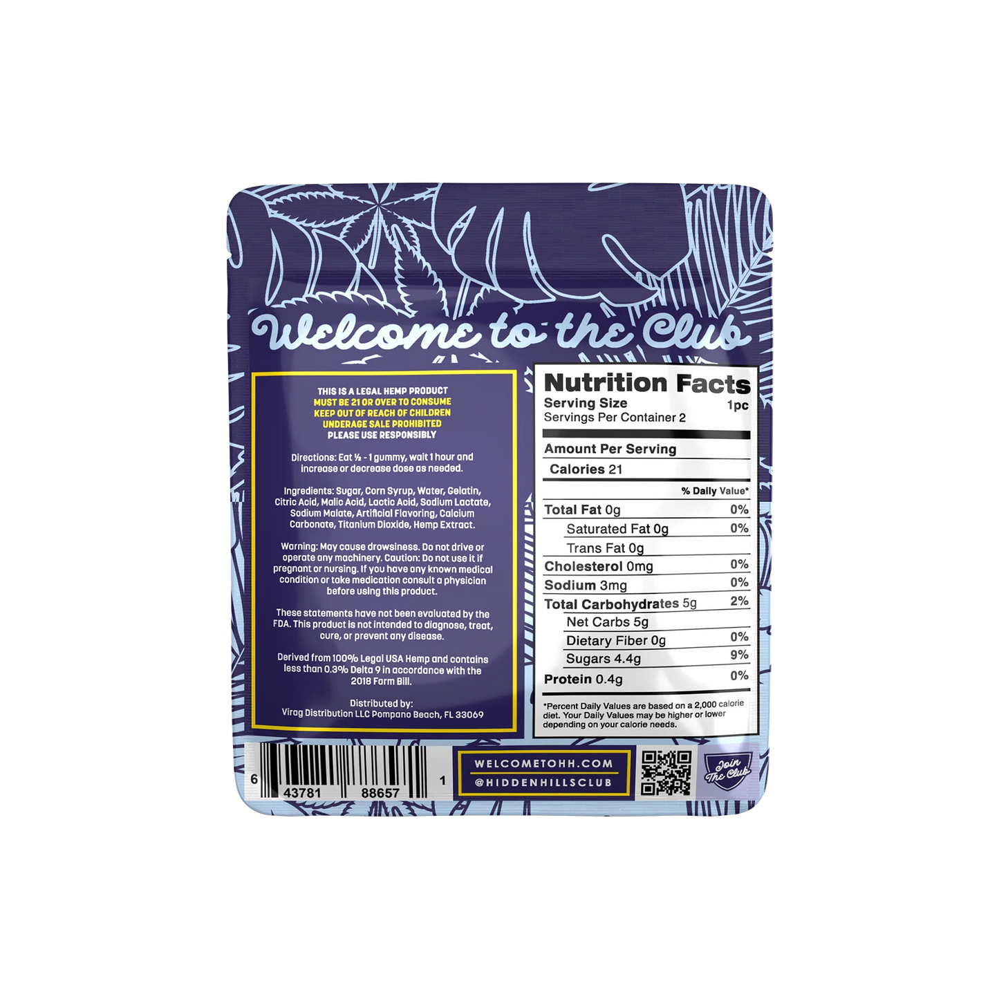 Hidden Hills Club Heady Blend Edibles 1000mg 2ct (30/pack)