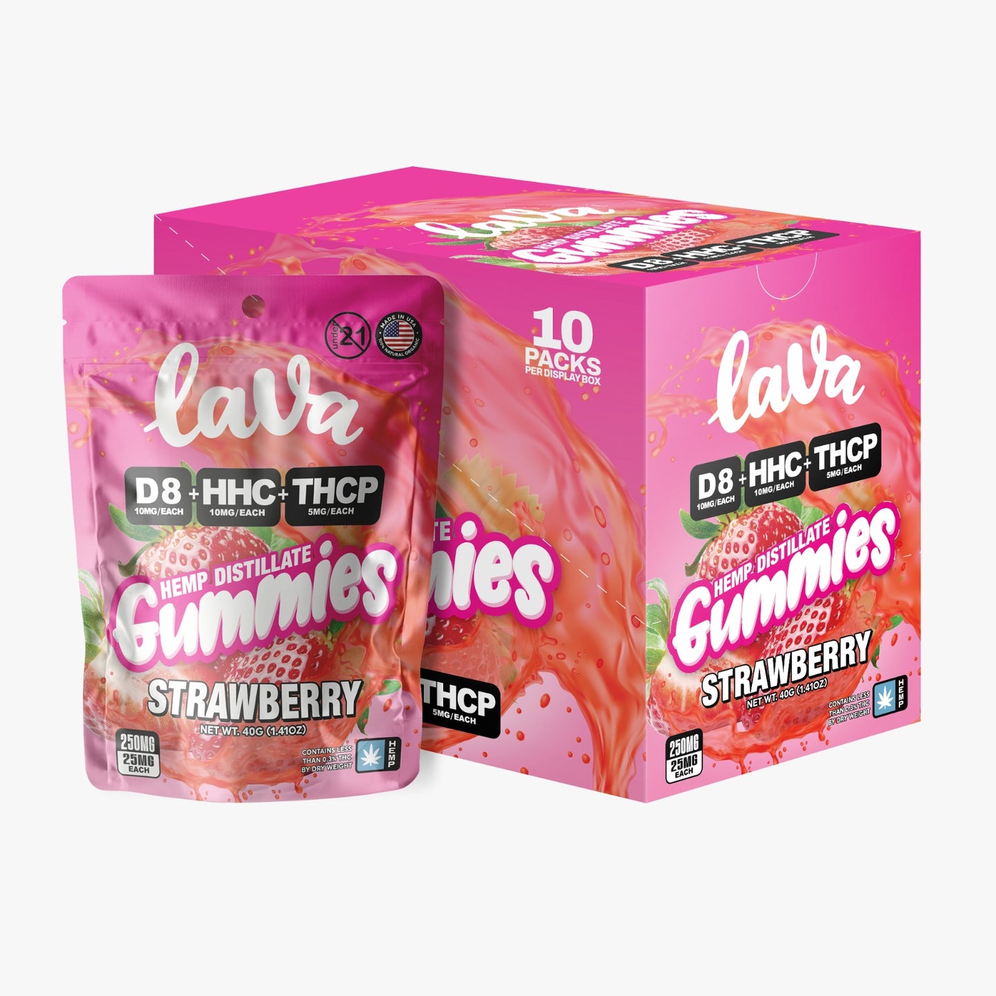 Lava Hemp Distillate Gummies 25mg 10ct (10/pack) [DROPSHIP]