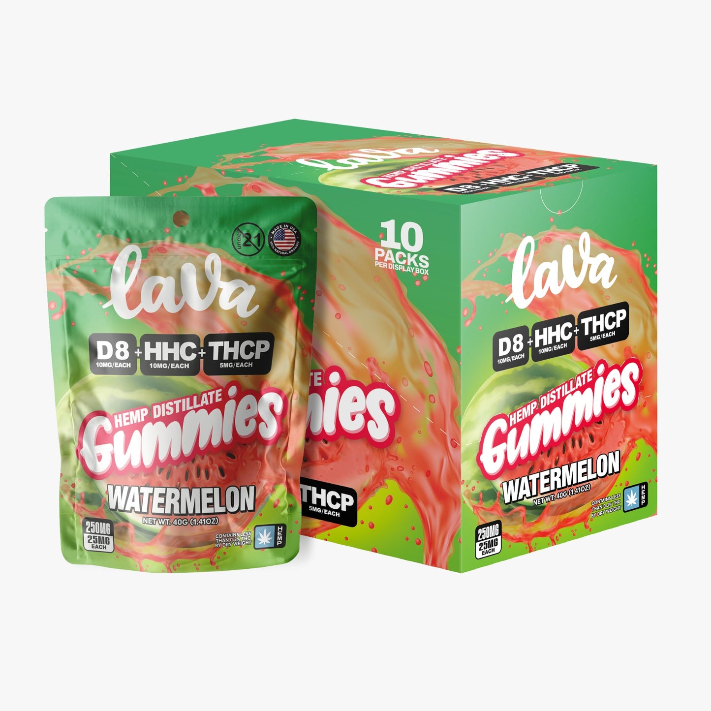 Lava Hemp Distillate Gummies 25mg 10ct (10/pack) [DROPSHIP]