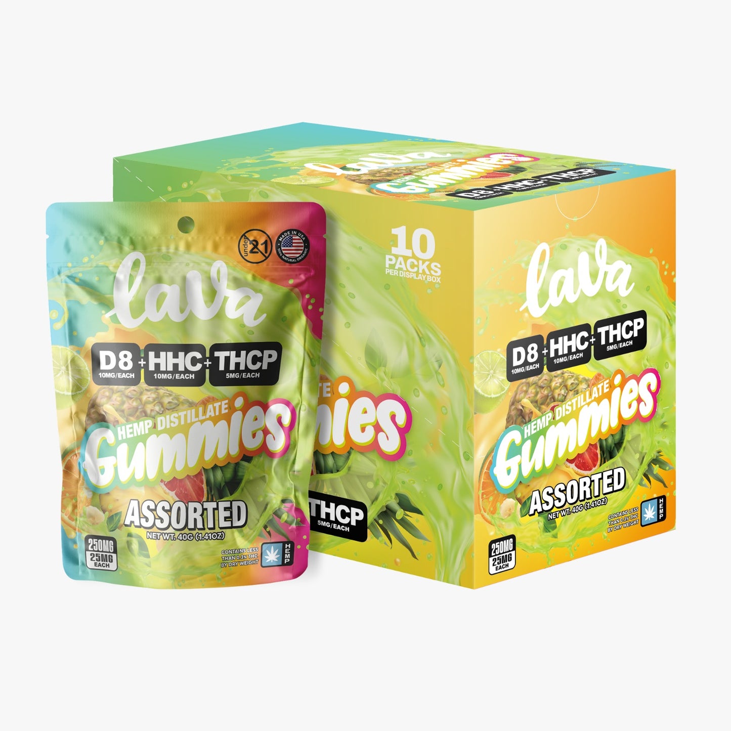Lava Hemp Distillate Gummies 25mg 10ct (10/pack) [DROPSHIP]
