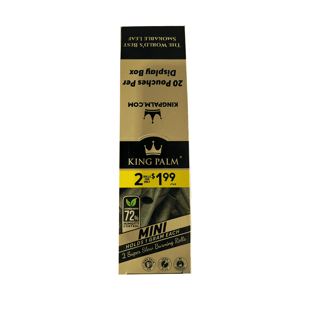 King Palm Mini Pre-Rolled Wraps 1g 2ct (20/pack)
